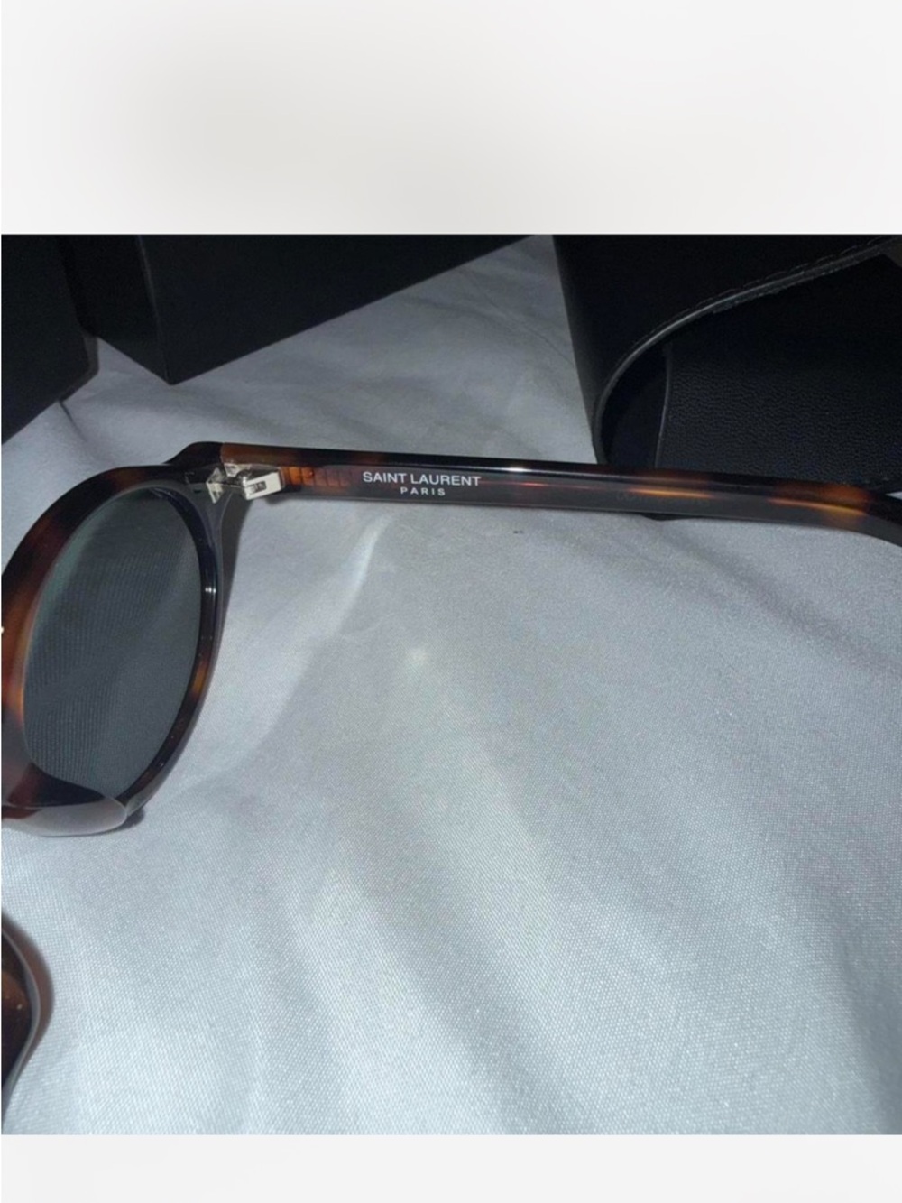 Saint Laurent Brown Tortoise Round Sunglasses - Picture 3 of 4